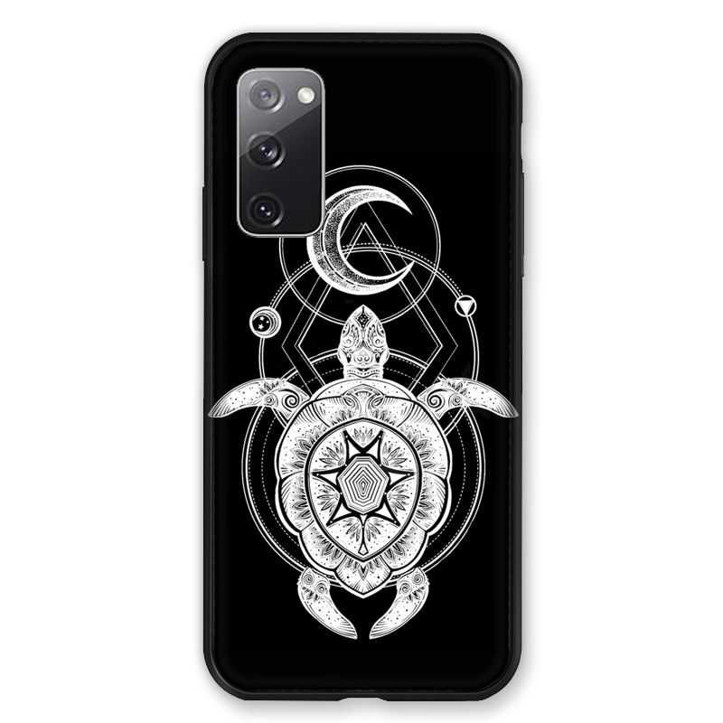 Coque Pour Samsung Galaxy S20 FE / S20FE Animaux Maori Tortue Noir
