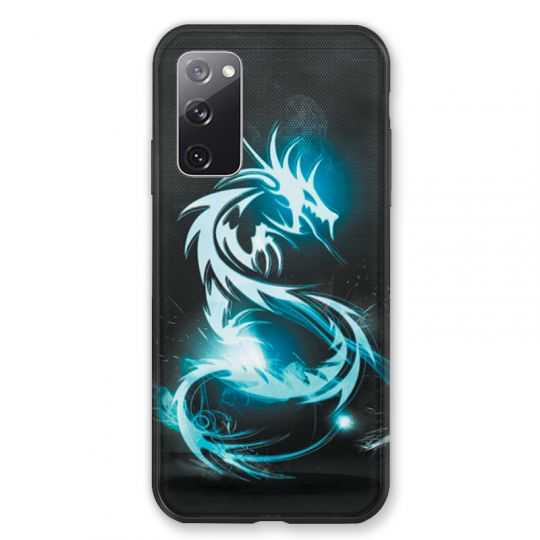 Coque Pour Samsung Galaxy S20 FE / S20FE Dragon Bleu