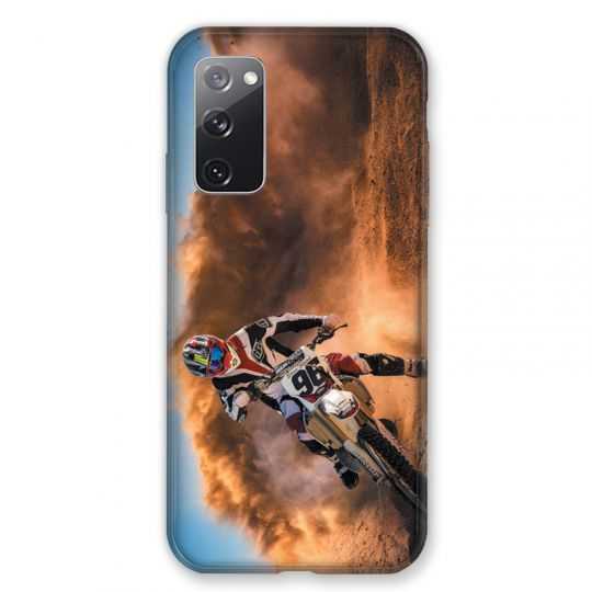 Coque Pour Samsung Galaxy S20 FE / S20FE Moto Cross Blanc