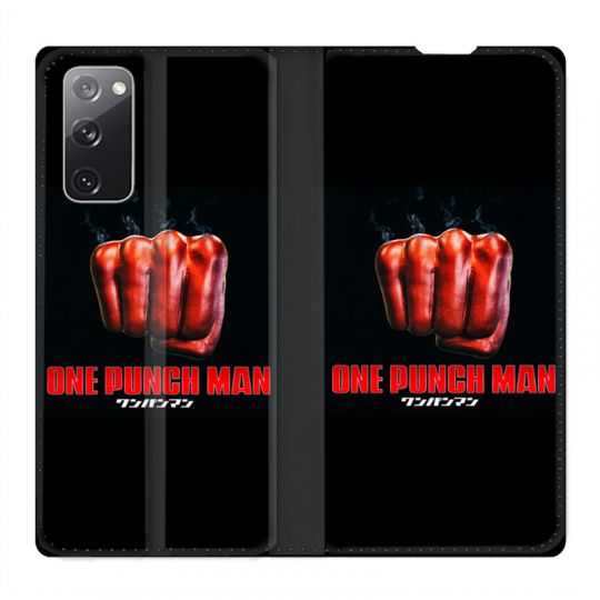 Housse Cuir Portefeuille Pour Samsung Galaxy S20 FE / S20FE Manga One Punch Man Poing
