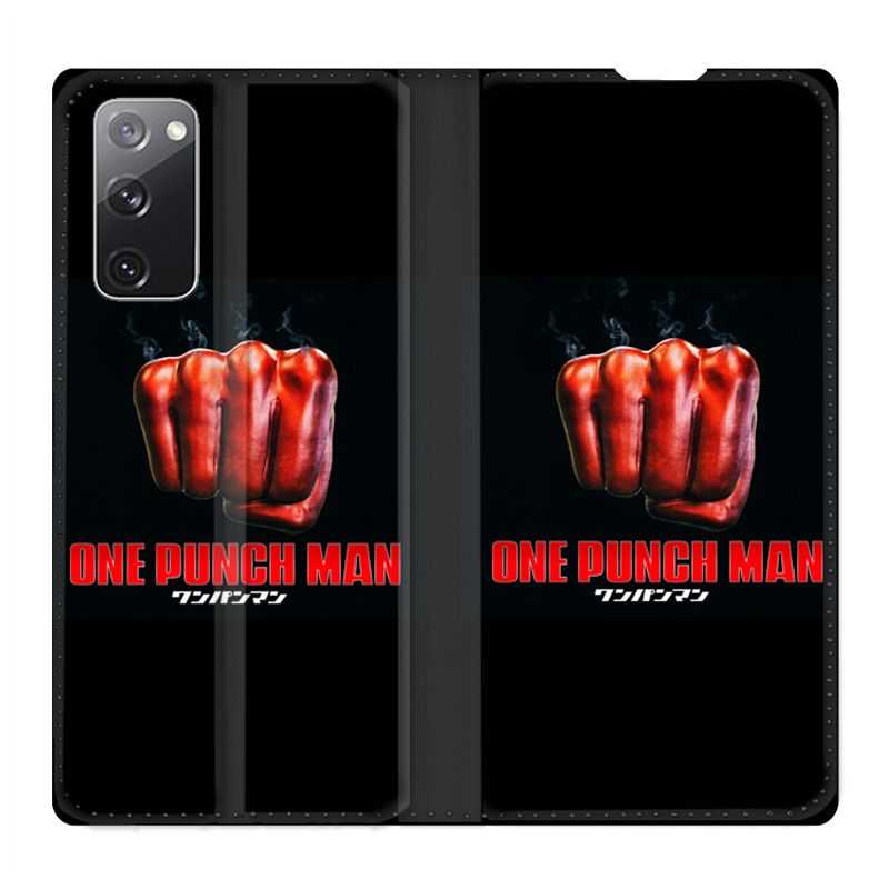 Housse Cuir Portefeuille Pour Samsung Galaxy S20 FE / S20FE Manga One Punch Man Poing