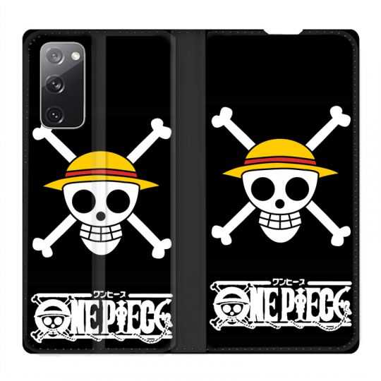 Housse Cuir Portefeuille Pour Samsung Galaxy S20 FE / S20FE Manga One Piece Tete de Mort