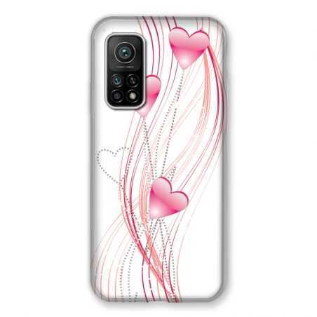 Coque Pour Xiaomi Mi 10T / Mi 10T Pro Coeur Rose Montant sur Blanc