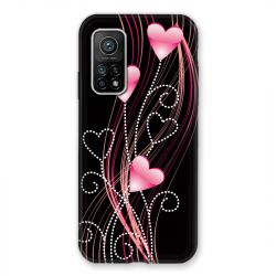 Coque Pour Xiaomi Mi 10T / Mi 10T Pro Coeur Rose Montant sur Noir