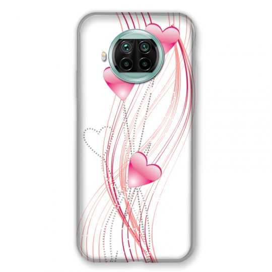 Coque Pour Xiaomi Mi 10T Lite 5G Coeur Rose Montant sur Blanc