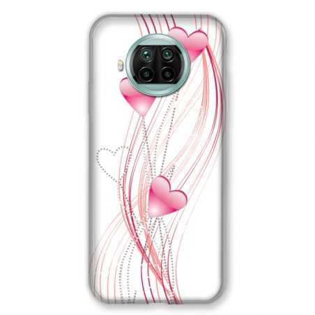 Coque Pour Xiaomi Mi 10T Lite 5G Coeur Rose Montant sur Blanc