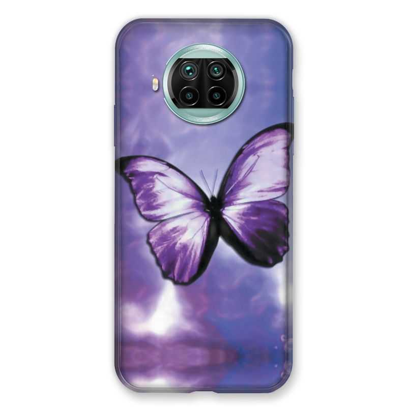 Coque Pour Xiaomi Mi 10T Lite 5G Papillon Violet et Blanc