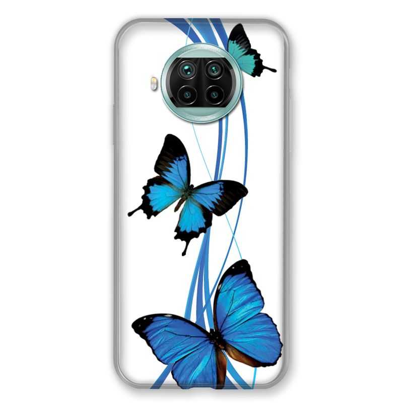 Coque Pour Xiaomi Mi 10T Lite 5G Papillon bleu sur Blanc