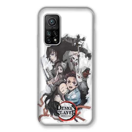 Coque Pour Xiaomi Mi 10T / Mi 10T Pro Manga Demon Slayer Blanc