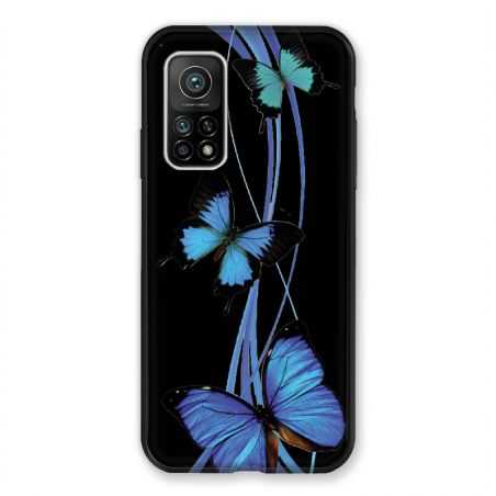 Coque Pour Xiaomi Mi 10T / Mi 10T Pro Papillon bleu sur Noir
