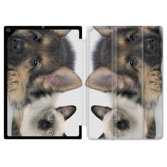 Housse Smart Cover Pour Ipad 10.2 Chien vs Chat