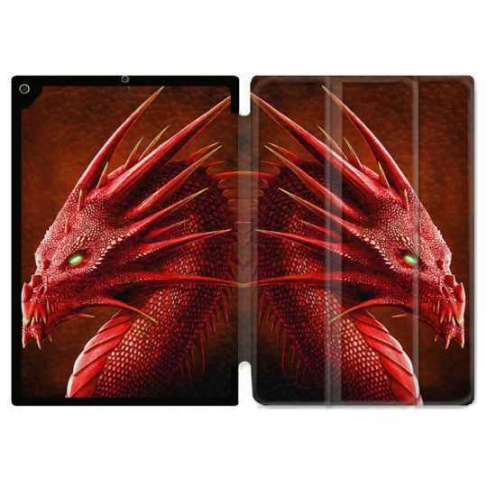 Housse Smart Cover Pour Ipad 10.2 Dragon Rouge