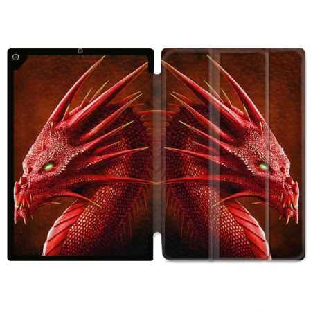 Housse Smart Cover Pour Ipad 10.2 Dragon Rouge