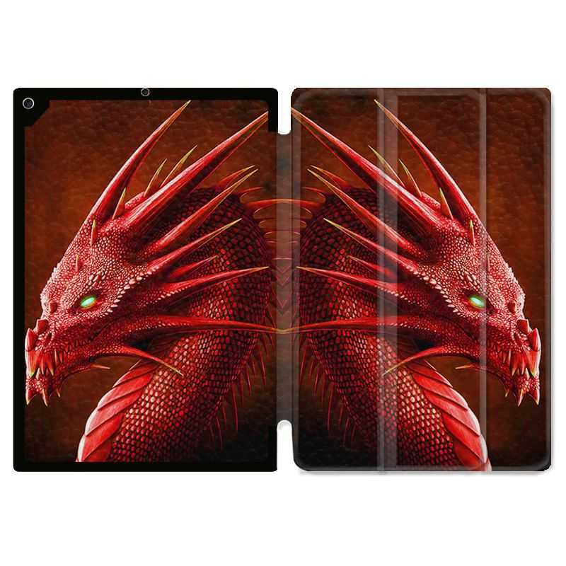 Housse Smart Cover Pour Ipad 10.2 Dragon Rouge