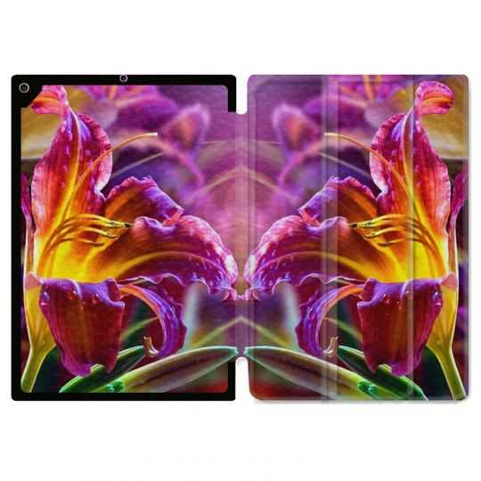 Housse Smart Cover Pour Ipad 10.2 Fleur Lys Color