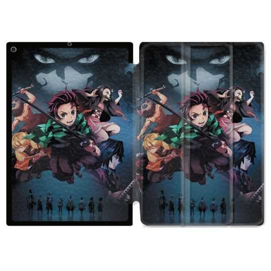 Housse Smart Cover Pour Ipad 10.2 Manga Demon Slayer Noir