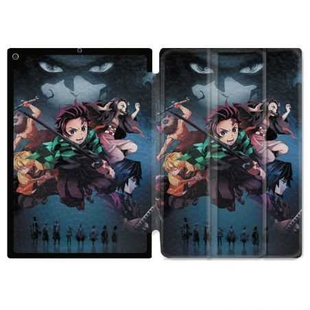 Housse Smart Cover Pour Ipad 10.2 Manga Demon Slayer Noir