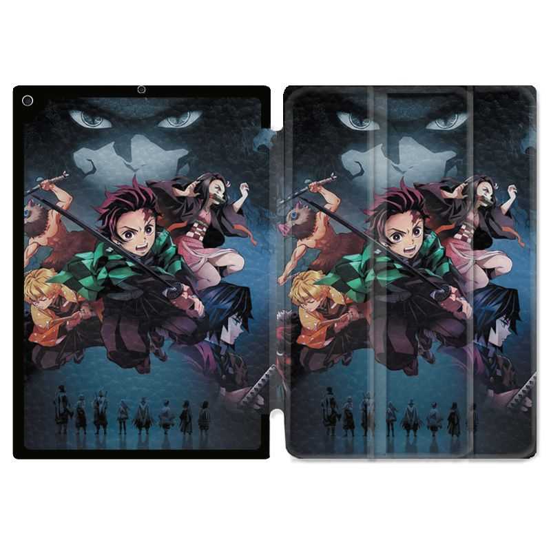 Housse Smart Cover Pour Ipad 10.2 Manga Demon Slayer Noir