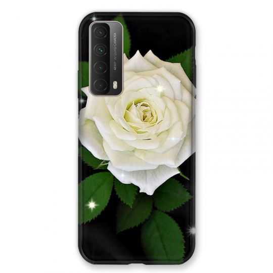 Coque Pour Huawei P Smart (2021) Fleur Rose Blanche