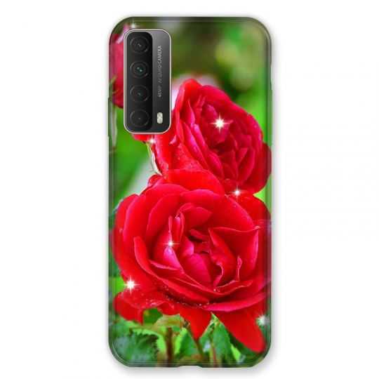 Coque Pour Huawei P Smart (2021) Fleur Rose Rouge