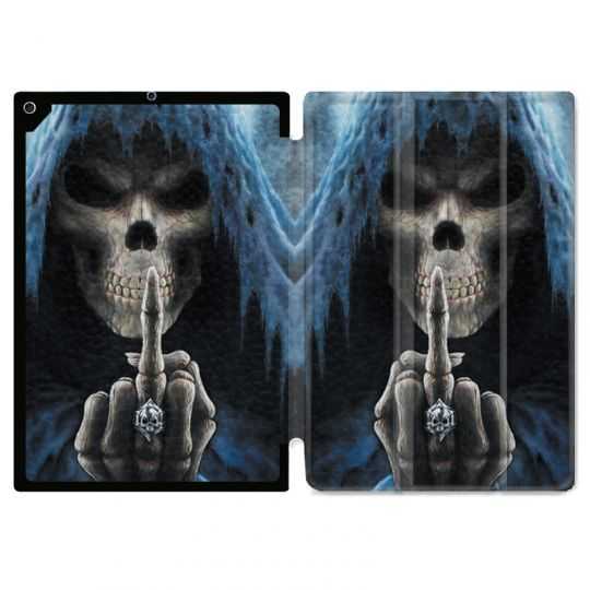 Housse Smart Cover Pour Ipad 10.2 Tete de Mort Doigt