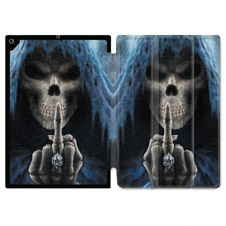 Housse Smart Cover Pour Ipad 10.2 Tete de Mort Doigt