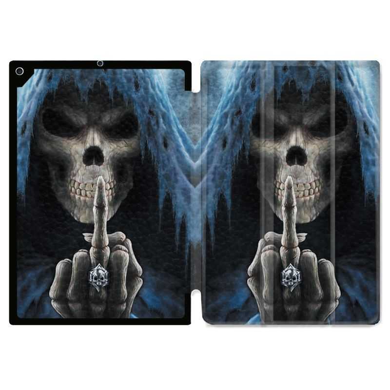 Housse Smart Cover Pour Ipad 10.2 Tete de Mort Doigt