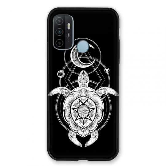 Coque Pour Oppo A53 / A53S Animaux Maori Tortue Noir