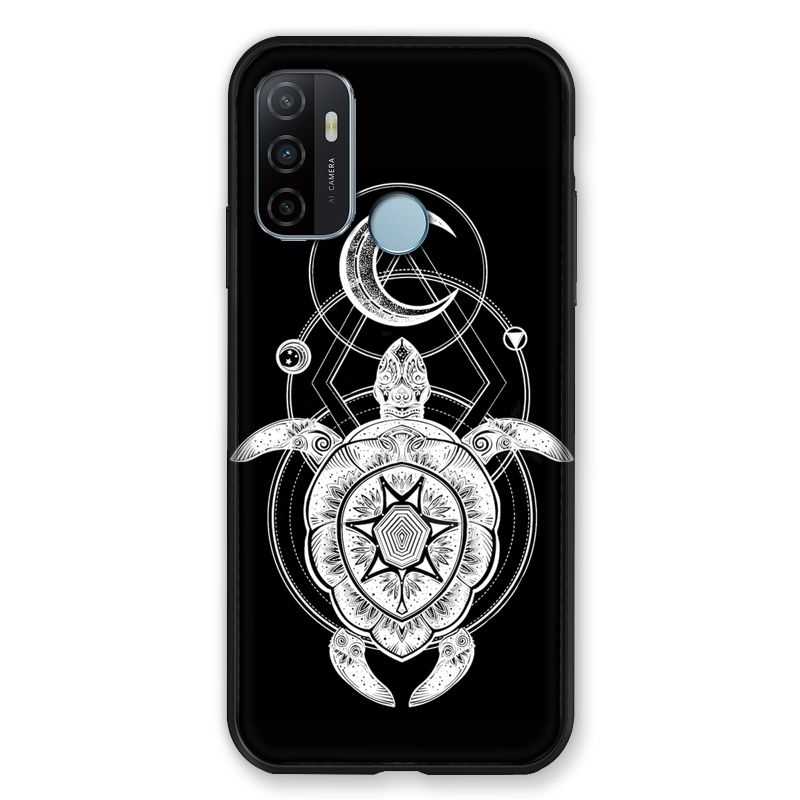 Coque Pour Oppo A53 / A53S Animaux Maori Tortue Noir