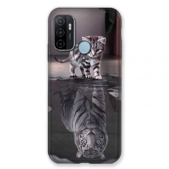 Coque Pour Oppo A53 / A53S Chat Reflet