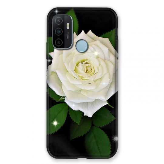 Coque Pour Oppo A53 / A53S Fleur Rose Blanche