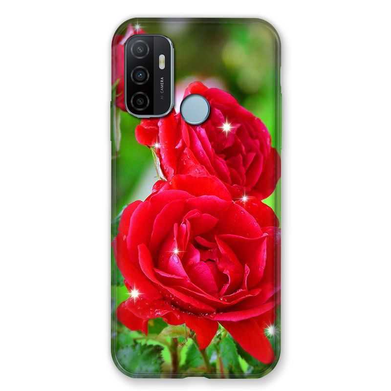 Coque Pour Oppo A53 / A53S Fleur Rose Rouge