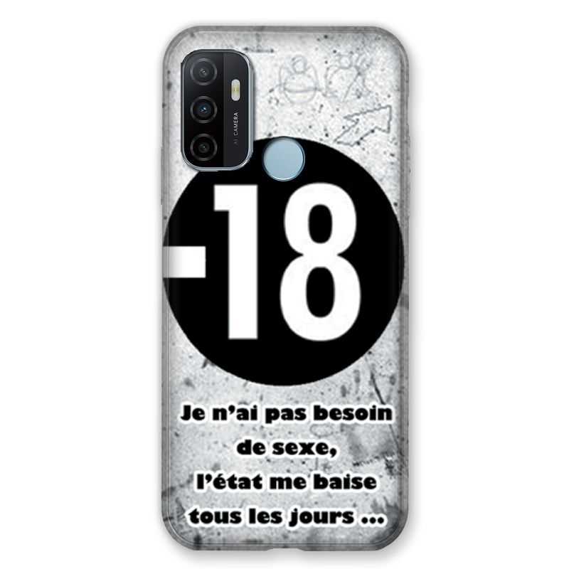 Coque Pour Oppo A53 / A53S Humour 18 Ans