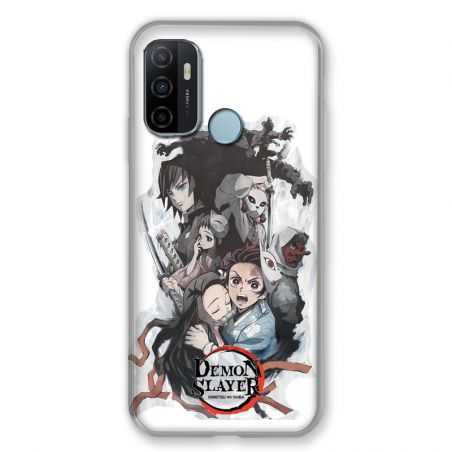 Coque Pour Oppo A53 / A53S Manga Demon Slayer Blanc