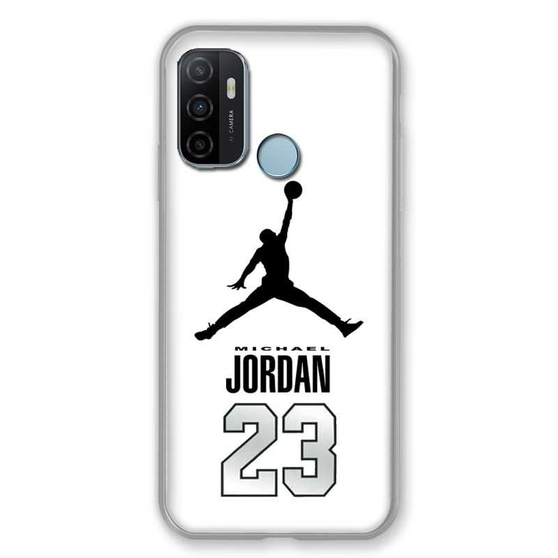 Coque Pour Oppo A53 / A53S Jordan 23 Blanc