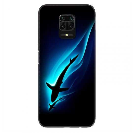 Coque Pour Xiaomi Redmi Note 9S / 9 Pro Requin Noir