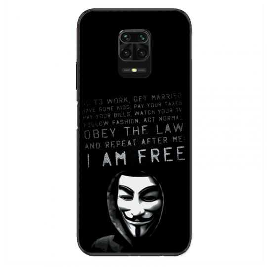 Coque Pour Xiaomi Redmi Note 9S / 9 Pro Anonymous I am free