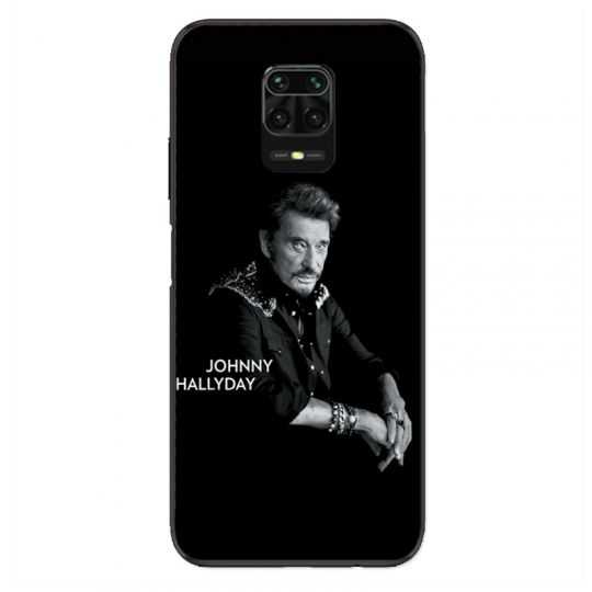 Coque Pour Xiaomi Redmi Note 9S / 9 Pro Johnny Hallyday Noir