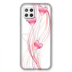 Coque Pour Samsung Galaxy A42 Coeur Rose Montant sur Blanc