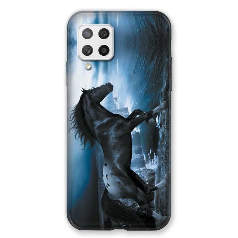 Coque Pour Samsung Galaxy A42 Cheval Noir
