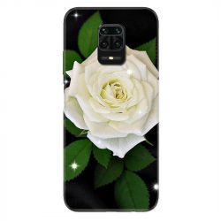 Coque Pour Xiaomi Redmi Note 9S / 9 Pro Fleur Rose Blanche