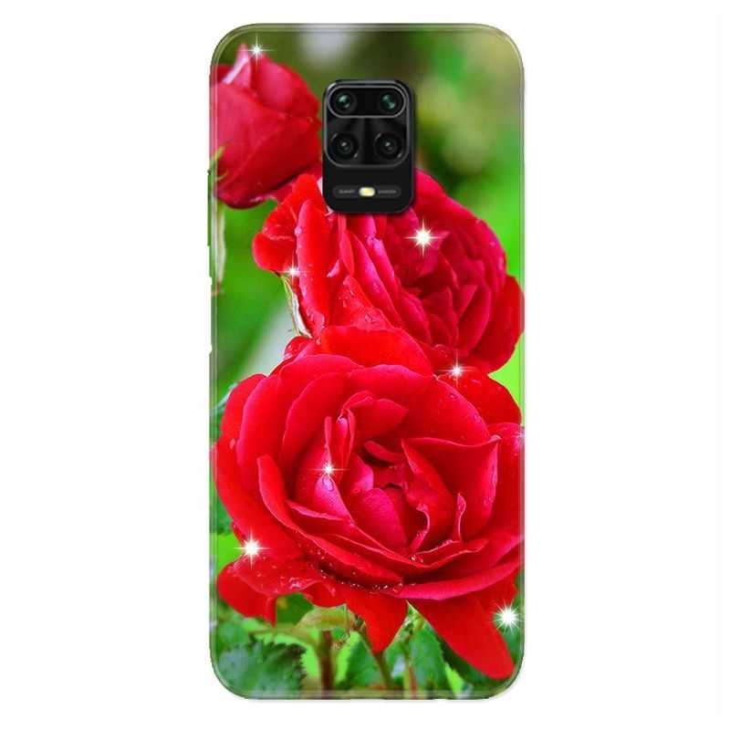 Coque Pour Xiaomi Redmi Note 9S / 9 Pro Fleur Rose Rouge