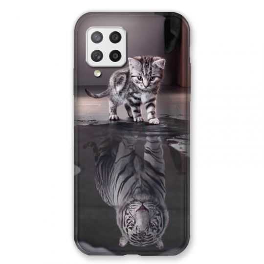 Coque Pour Samsung Galaxy A42 Chat Reflet