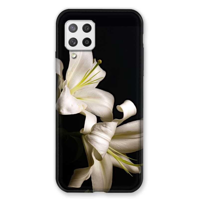 Coque Pour Samsung Galaxy A42 Fleur Lys Noir