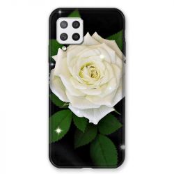 Coque Pour Samsung Galaxy A42 Fleur Rose Blanche