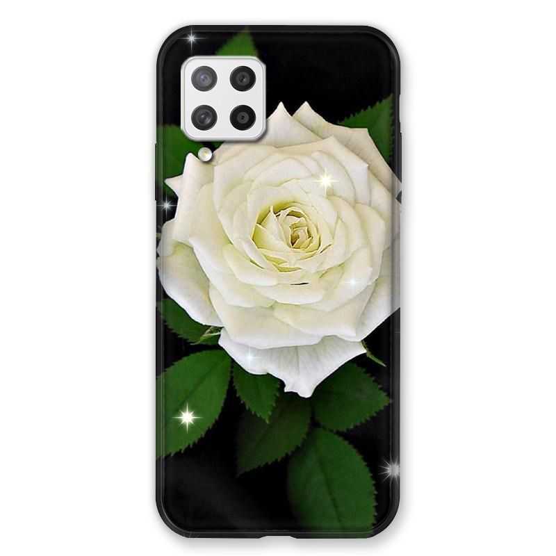 Coque Pour Samsung Galaxy A42 Fleur Rose Blanche