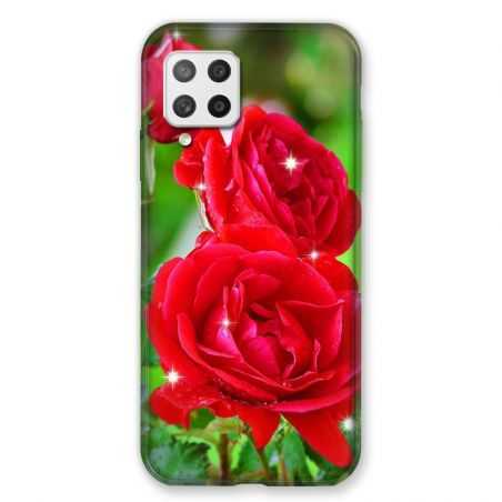 Coque Pour Samsung Galaxy A42 Fleur Rose Rouge