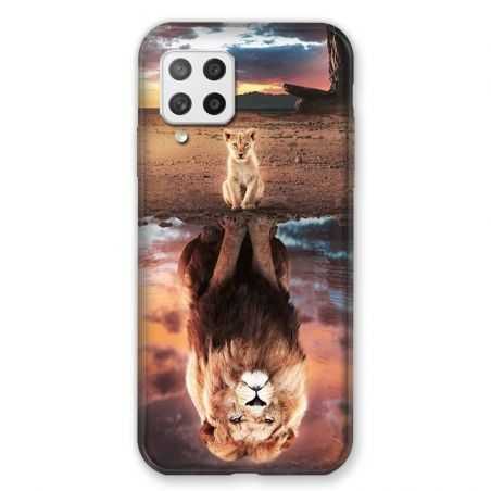 Coque Pour Samsung Galaxy A42 Lion Reflet