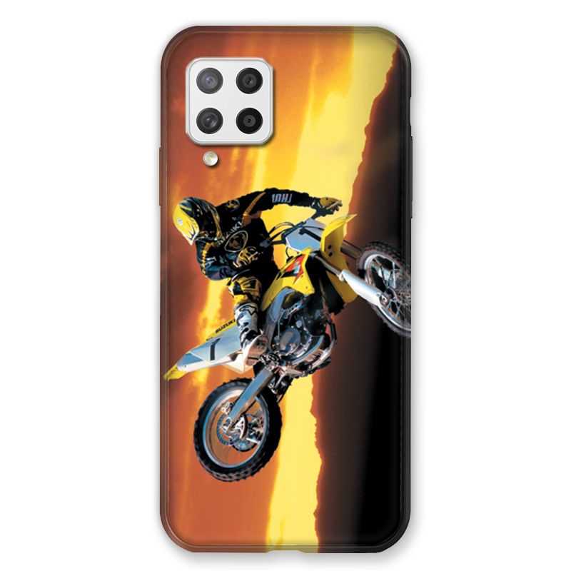 Coque Pour Samsung Galaxy A42 Moto Cross Noir