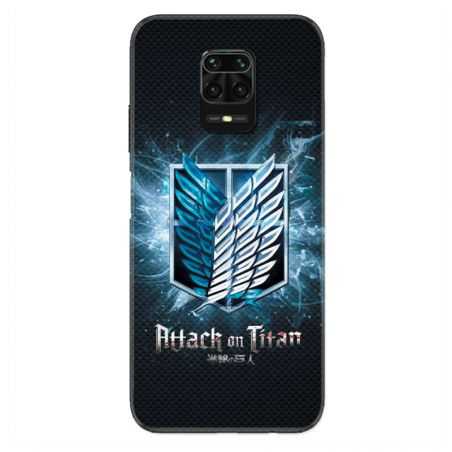 Coque Pour Xiaomi Redmi Note 9S / 9 Pro Manga Attaque Titans Noir